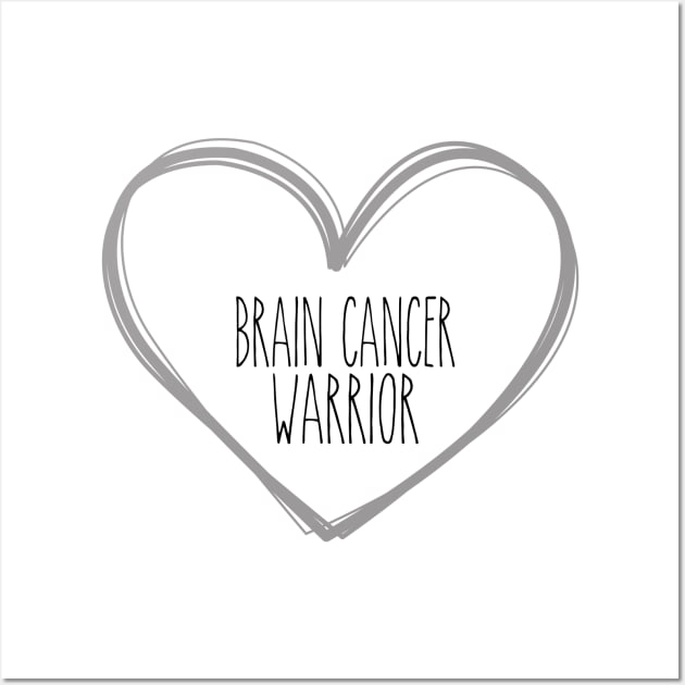 Brain Cancer Warrior Heart Support Wall Art by MerchAndrey